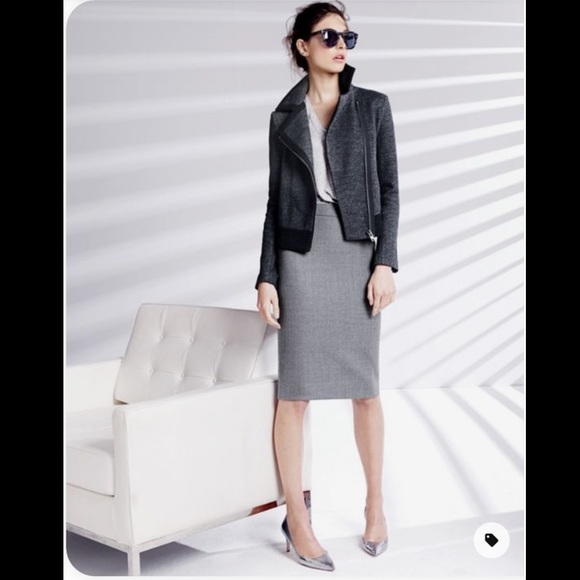 J.Crew No. 2 pencil skirt in gray double-serge wool Size 2